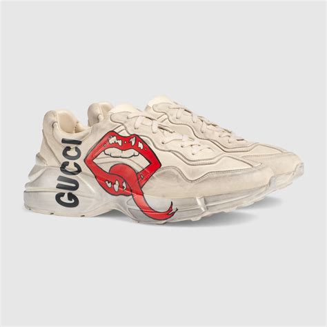 gucci rhyton sneaker with mouth print taobao|gucci rhyton mouth goat.